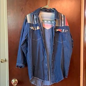 L&B Jean & serape shirt